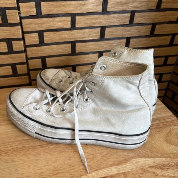 Converse Chuck Taylor All Star White Lift Platform High Top Sneakers Size 10 - Picture 3 of 9